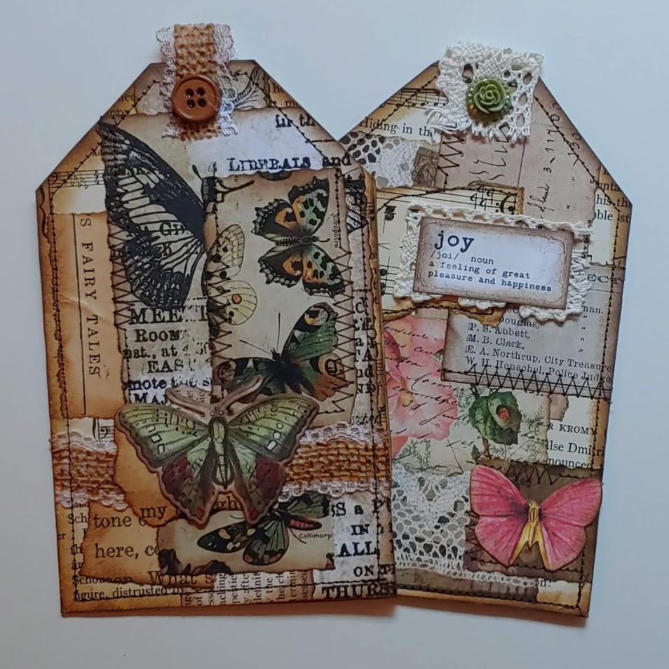 Video - Junk Journaling Collage Tags - Using packaging and scraps!