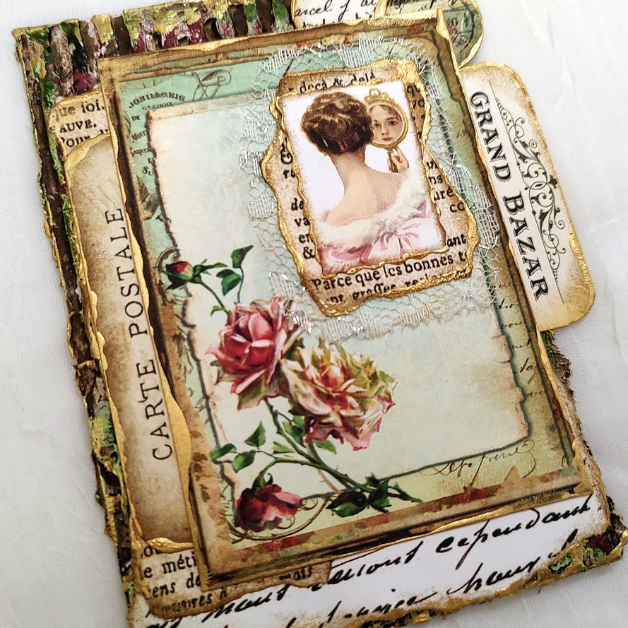 Video - Corrugated Cardboard Journal Page Topper - Paris Rose Journal