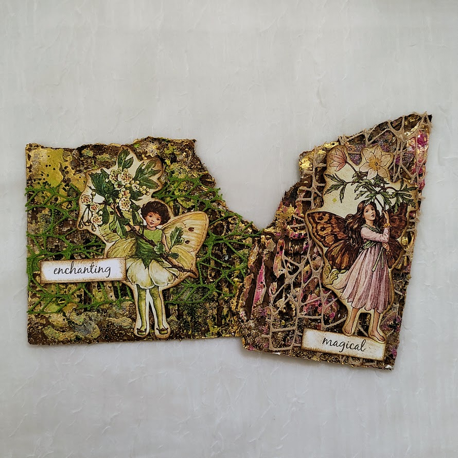 Video - Embossed Corrugated Cardboard Mixed Media Pockets - Fairy Magic Journal