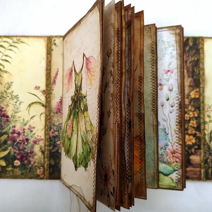 Video - Lap Book Hidden Spine & Sewing in Signatures - Fairy Magic Journal