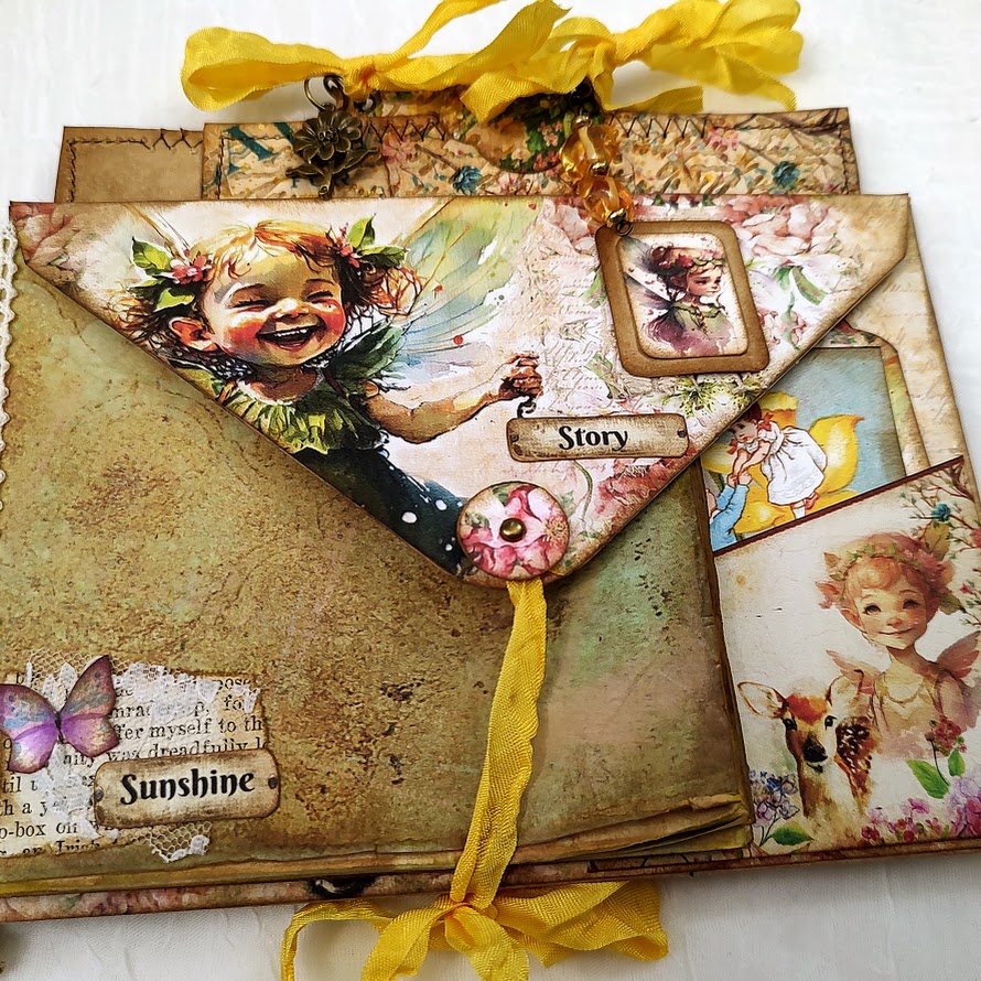 Video - Bright & Grungy Fairy Envelope Journal - GDT Project for Nathalie @LineDotArrow
