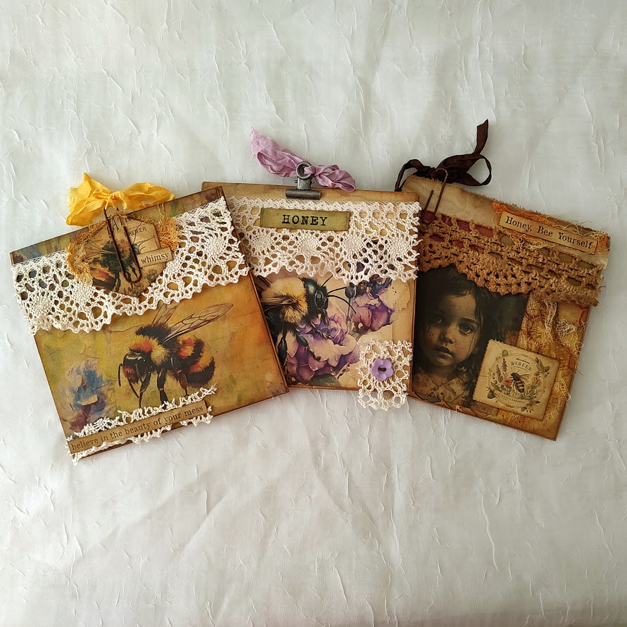 Video - Lunch Bag Pockets - Grungy Bee Style - Inspired by Cindy @ My Altered Muse