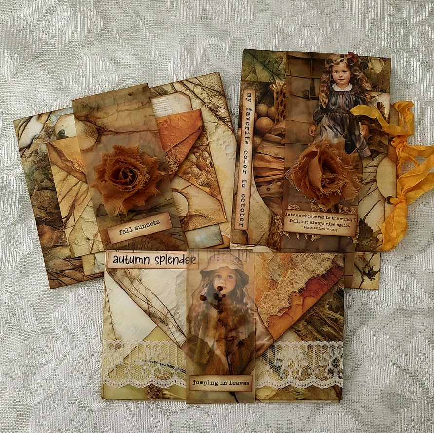 Video - Stuffed Envelope Stack w/Sleeve - Dried Gatherings Journal - Inspired @ Junk Journal Joy