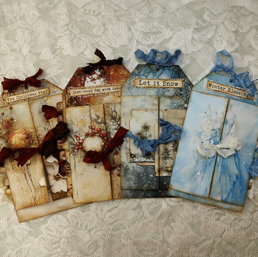 Video - Large Gatefold Tags with Tucks - Winter Journals