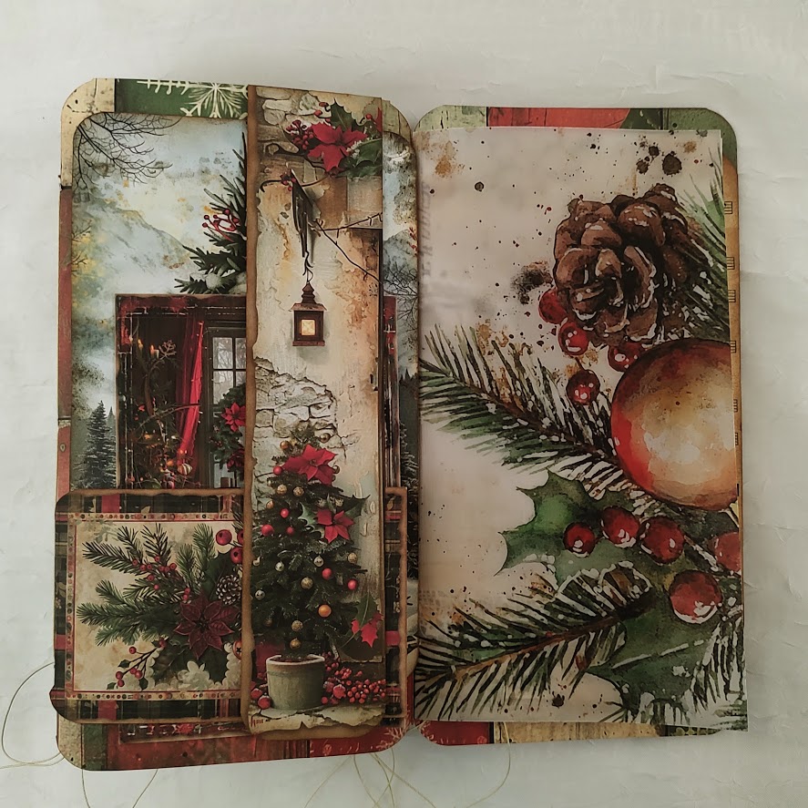 Video - Nostalgic Christmas Flip Flop Journals - Part 4 - Adding 5 Signatures