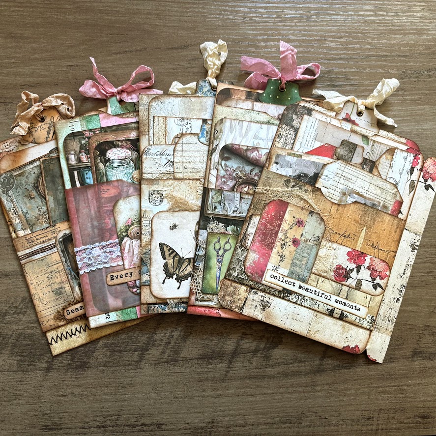 Video - Simple Hinged Stuffed Pockets | Easy Junk Journal Ephemera | #AugustEphemeraChallenge2025