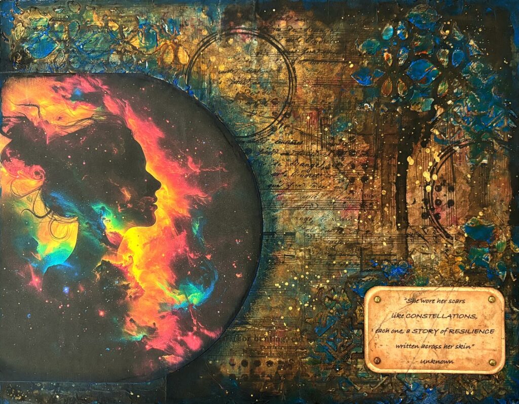 Video – Art That Heals | “She Wore Her Scars” | Emotional Mixed Media | Sunday’s ART of Truth